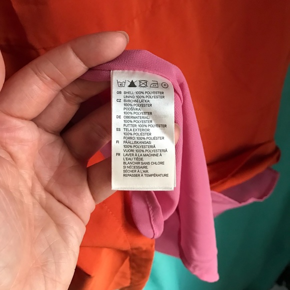 H&M burnt orange sleeveless shift dress 14 mod - Picture 8 of 9